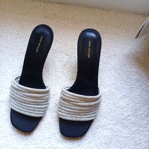 NWOT Crystal Tube Mule Sandals